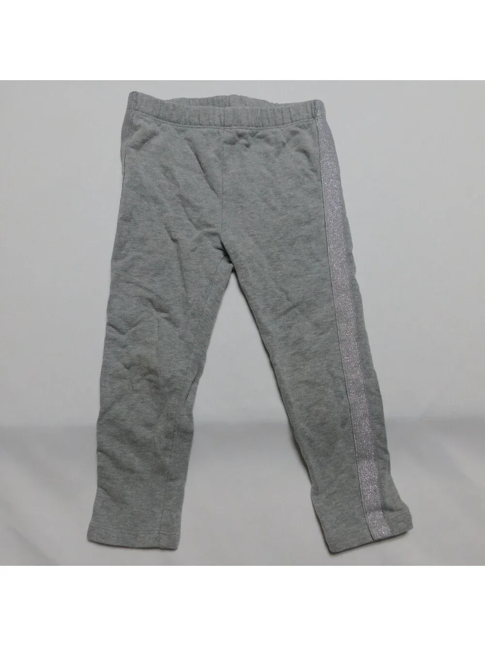 : Gap Toddler Girls Gray Leggings with Silver Side Stripe Size 3 Years